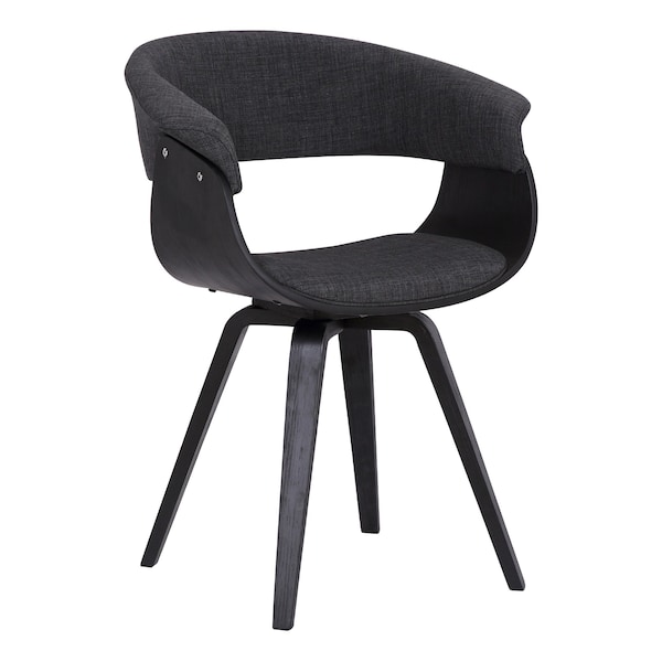 Armen Living Summer Contemporary Dining Chair in Black Brush Wood Finish and Charcoal Fabric LCSUCHBLCH - main